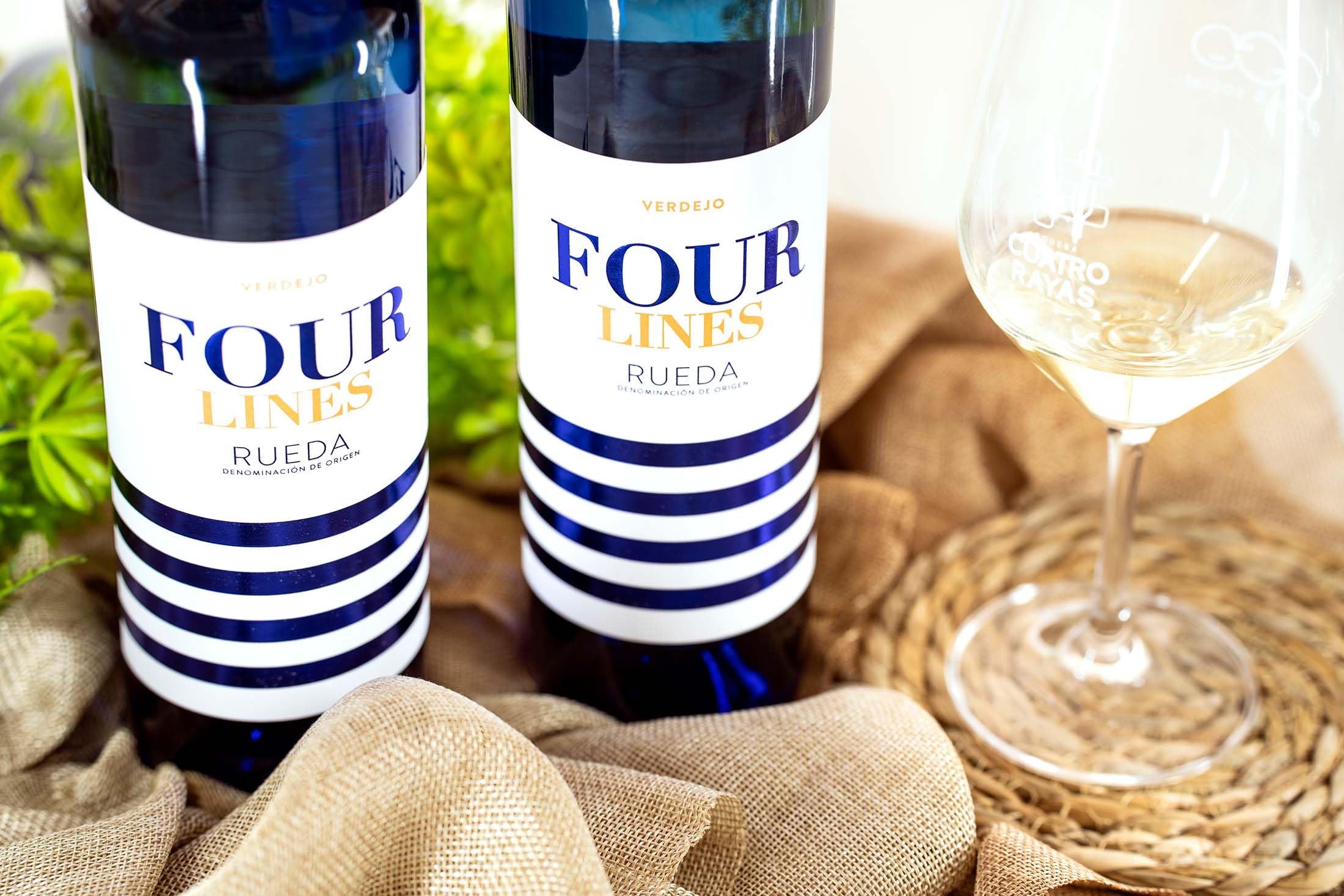 CUATRO RAYAS Four Lines Verdejo - Vino Blanco DO Rueda (6 Botellas x 750ml)