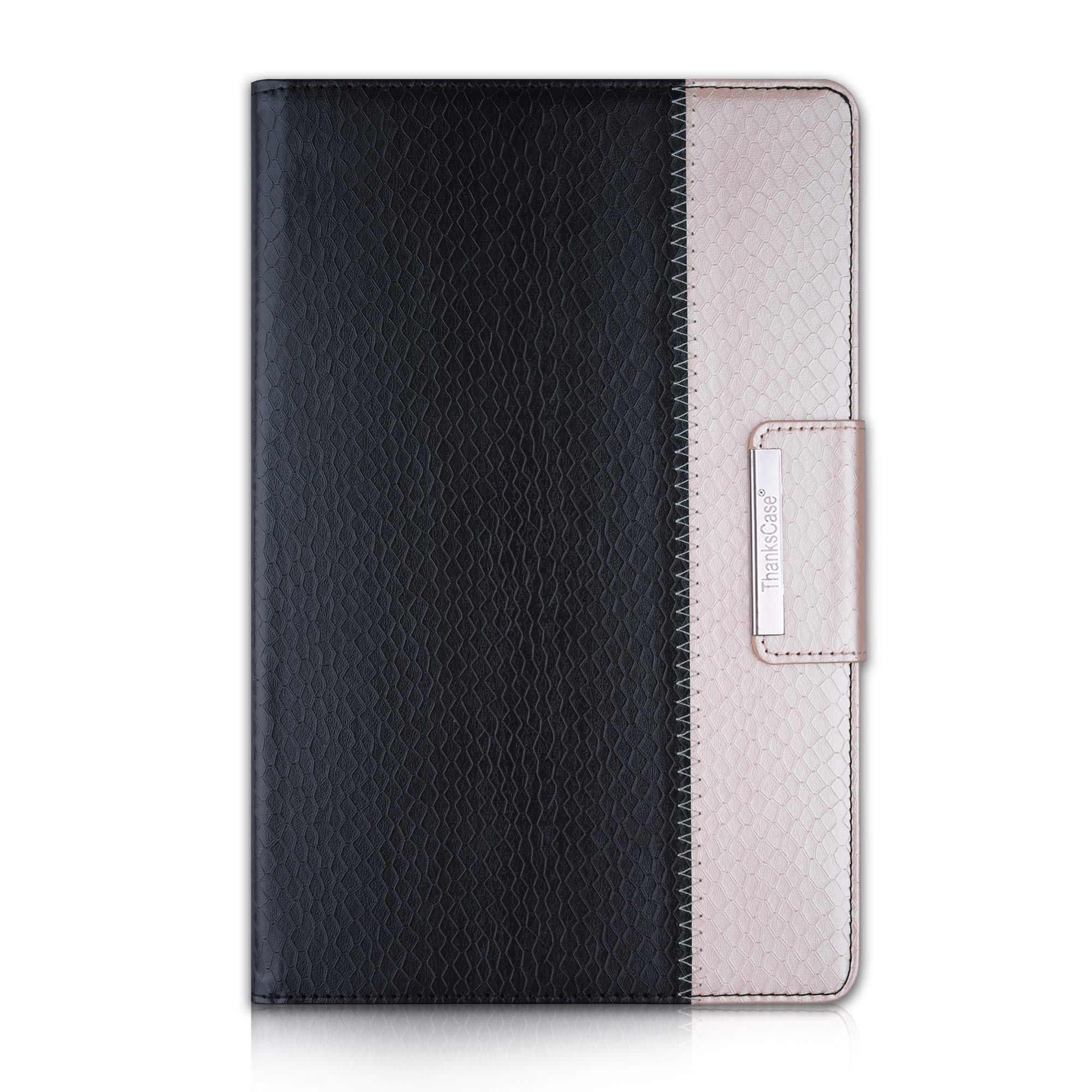 Thankscase Case Compatible for Galaxy Tab S6 10.5", Rotating Stand Case Build-in S Pencil Holder, Wallet Pocket, Hand Strap for Galaxy Tab S6 2019 SM-T860/T865 /T867(Black Champagne)