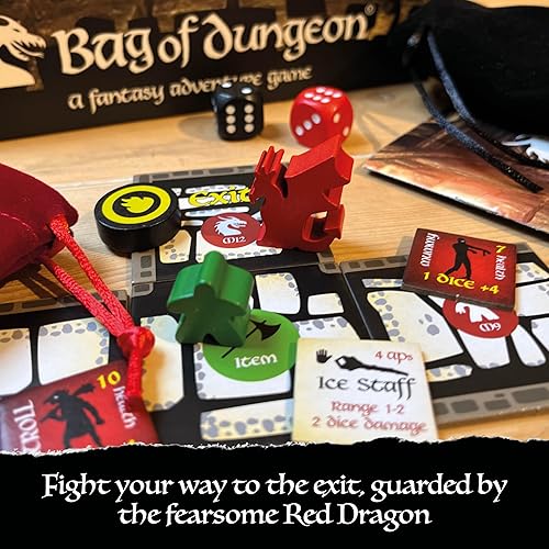 Miniatura 4 de Bag of Dungeon - Atrévete a entrar en el dragón - Un juego de mesa de aventura de fantasía familiar para 1-4 jugadores de 7 años en adelante
