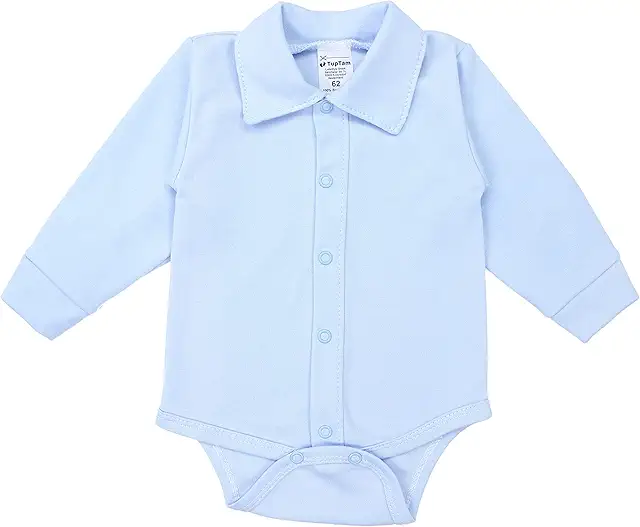 Baby Boys Long Sleeve Collar Romper - 100% Cotton