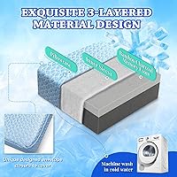 Vista 6 de HARBOREST Almohada Cubo Refrescante - Almohada para Dormir de Lado para Dolor de Cuello y Hombro, Almohada de Espuma Viscoelástica Cubo Pro con Azul