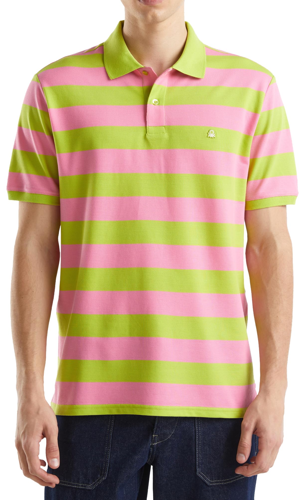 United Colors of Benetton Men's Polo Shirt, Pink, XL