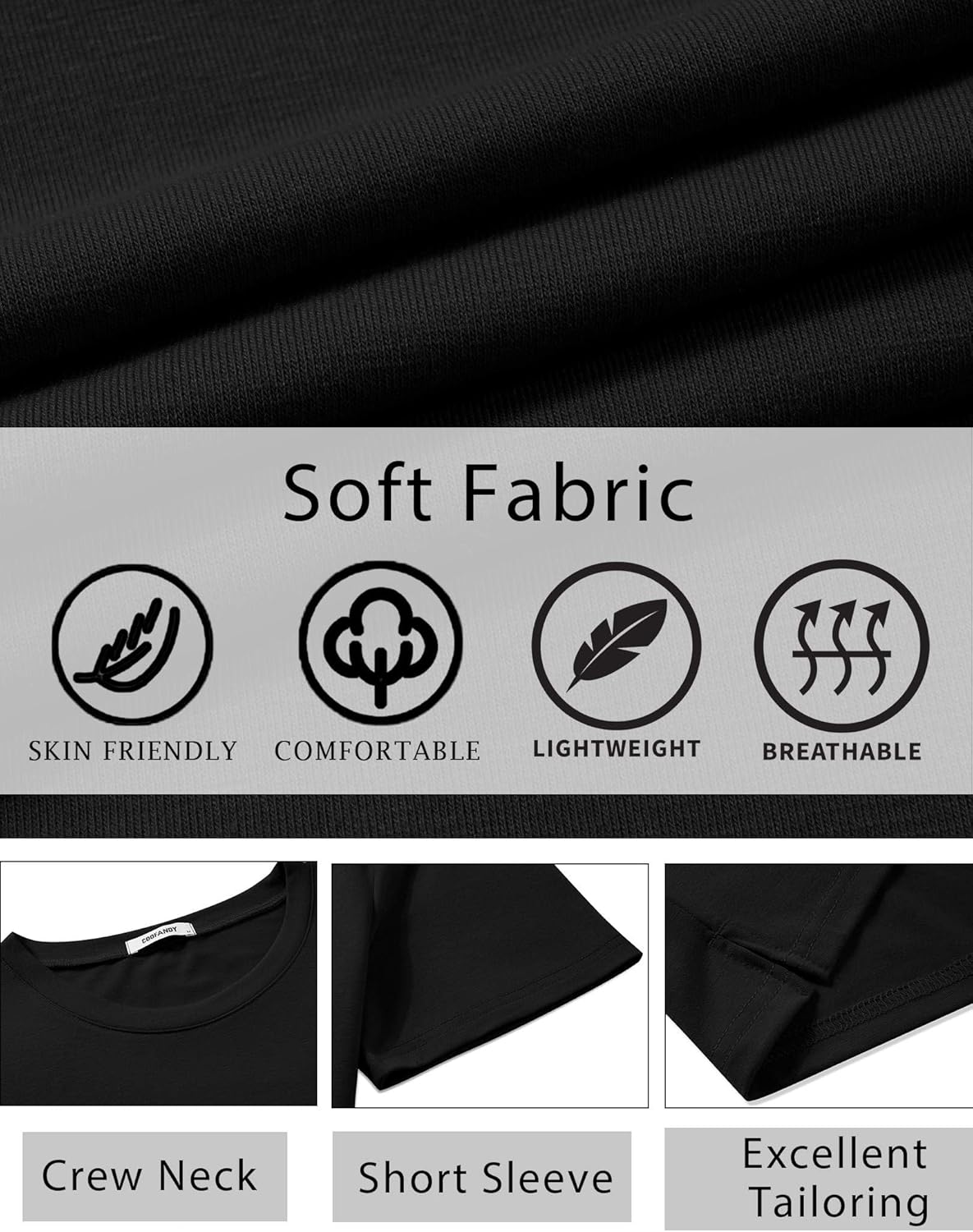 COOFANDY Men's T-Shirts Short Sleeve Crew Neck T Shirts Casual Classic Basic Tee Shirts - Image 5