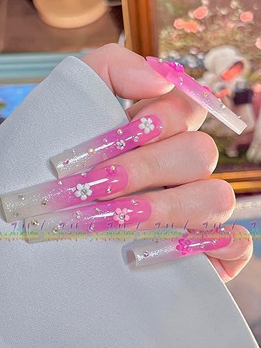 Miniatura 3 de HAND-PAINTED Brown Press Ons Acrylic Powder Press on Nails Long French Press on Nails Coffin Medium Short Nail Art Fake Nail Kit with 7g Glue on