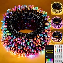 Smart Color Changing Christmas Lights, 66FT 200LEDs RGB-IC String Lights, 80+ Modes, Timer, Remote & App Control, Christmas Decorations for Xmas TreeIndoor Outdoor Holiday