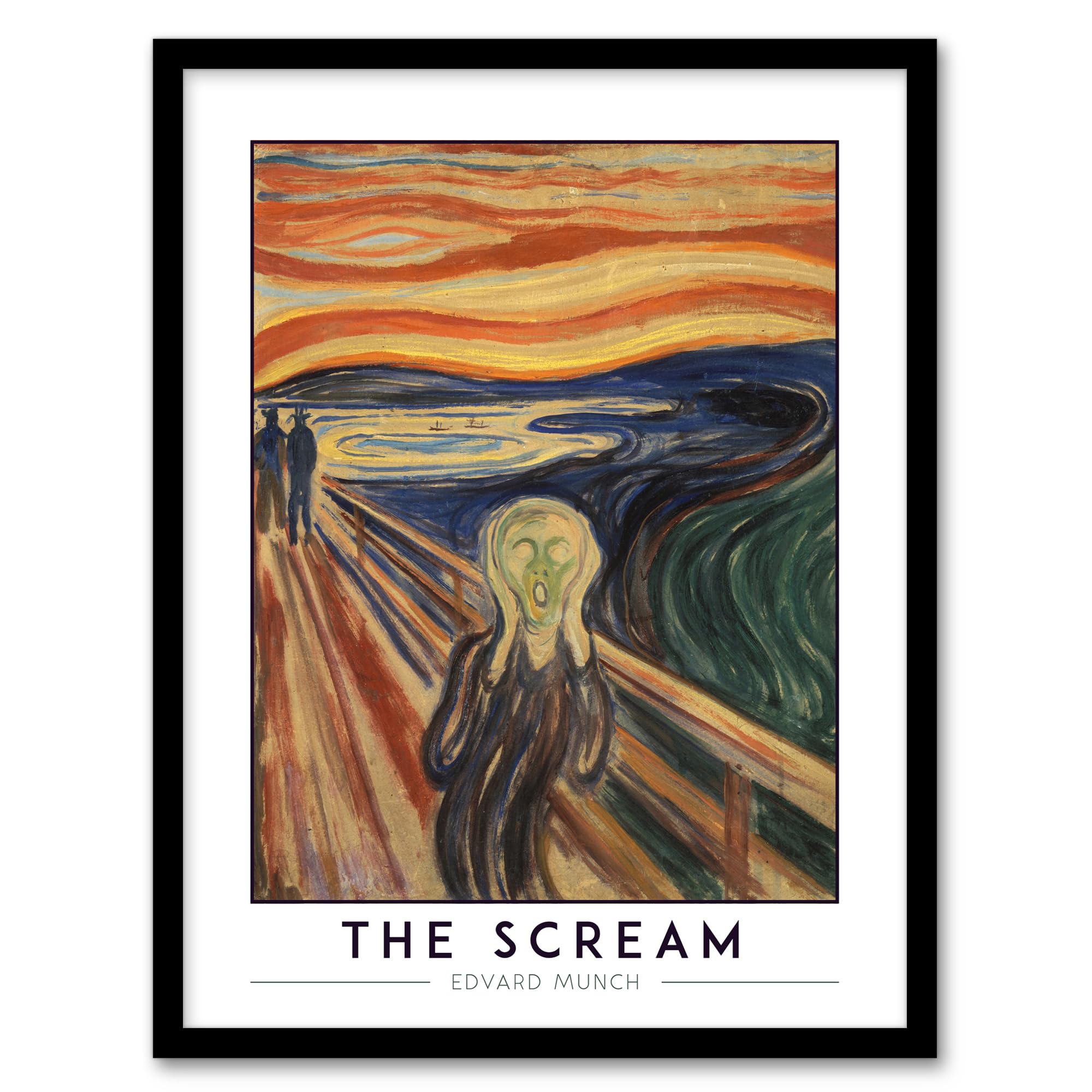 Artery8 Edvard Munch The Scream Skrik Painting Living Room Artwork Framed Wall Art Print A4