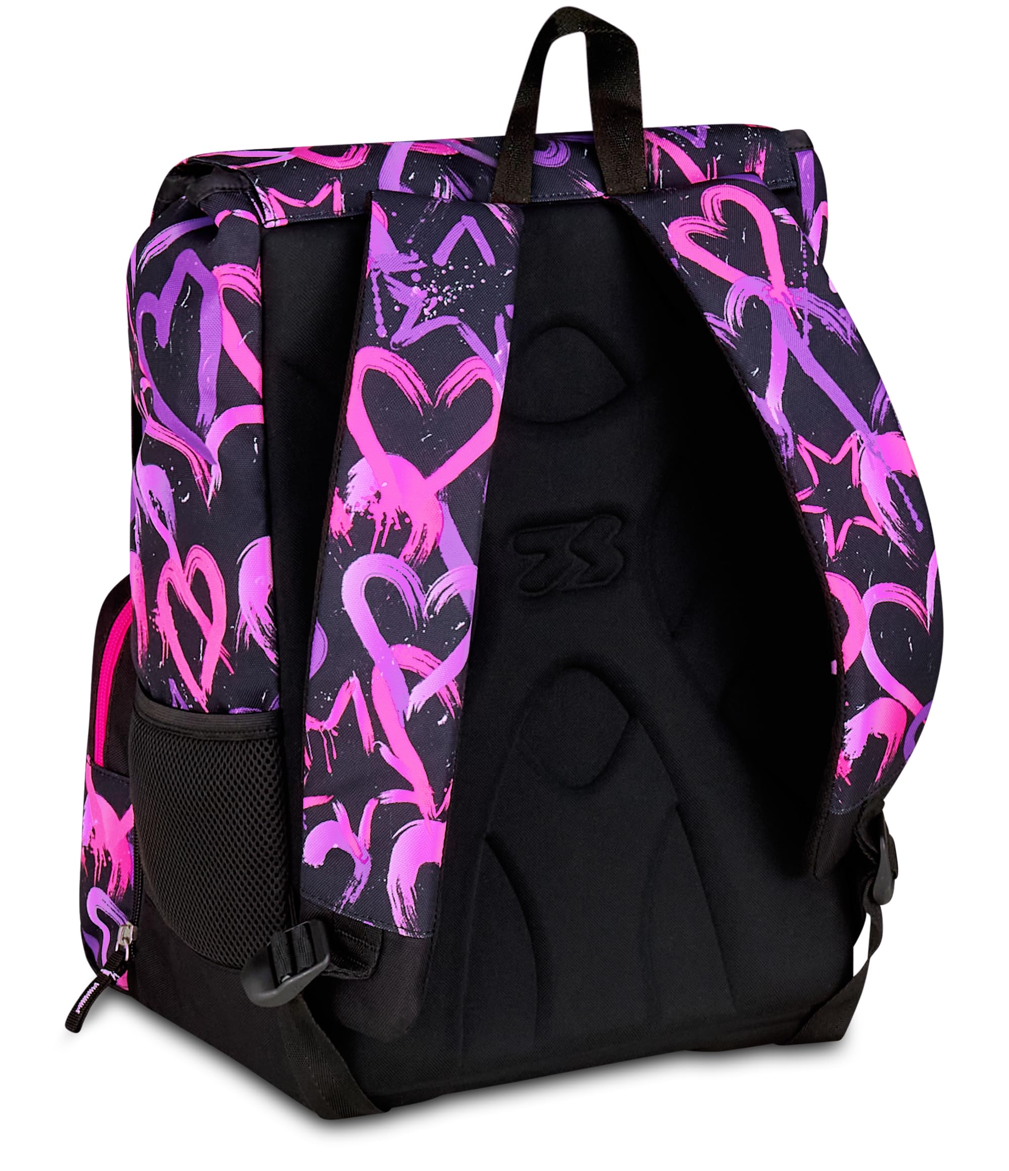 Seven Erweiterbarer Schulranzen,für Schule Sport Freizeit, ab 1. Klasse, für Mädchen und Jungen, gepolsterter Rucksack, mit Trinkflaschenfach, rosa