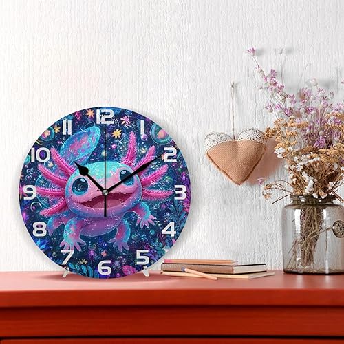 Miniatura 9 de ALAZA Reloj de pared de árbol de Navidad con camión rojo, no tictac, reloj de escritorio decorativo para dormitorio, cocina, sala de estar, escuela,