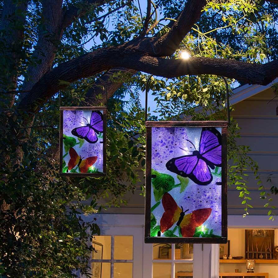 Amazon.com: SUBOLO Hanging Solar Lantern, Outdoor Decorative, LED