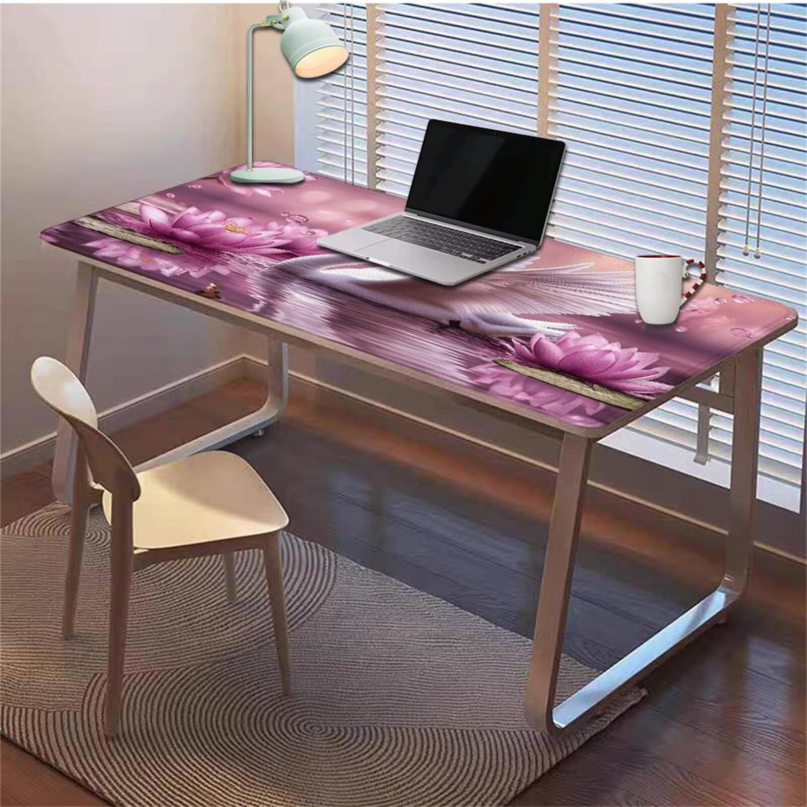 Gamingowa podkładka pod mysz 1200 x 600 x 3 mm, XXL, wodoszczelna, odporna na ścieranie, z przyszytymi krawędziami, różowa, podkładka na biurko, poprawia prędkość i precyzję, do laptopa, komputera