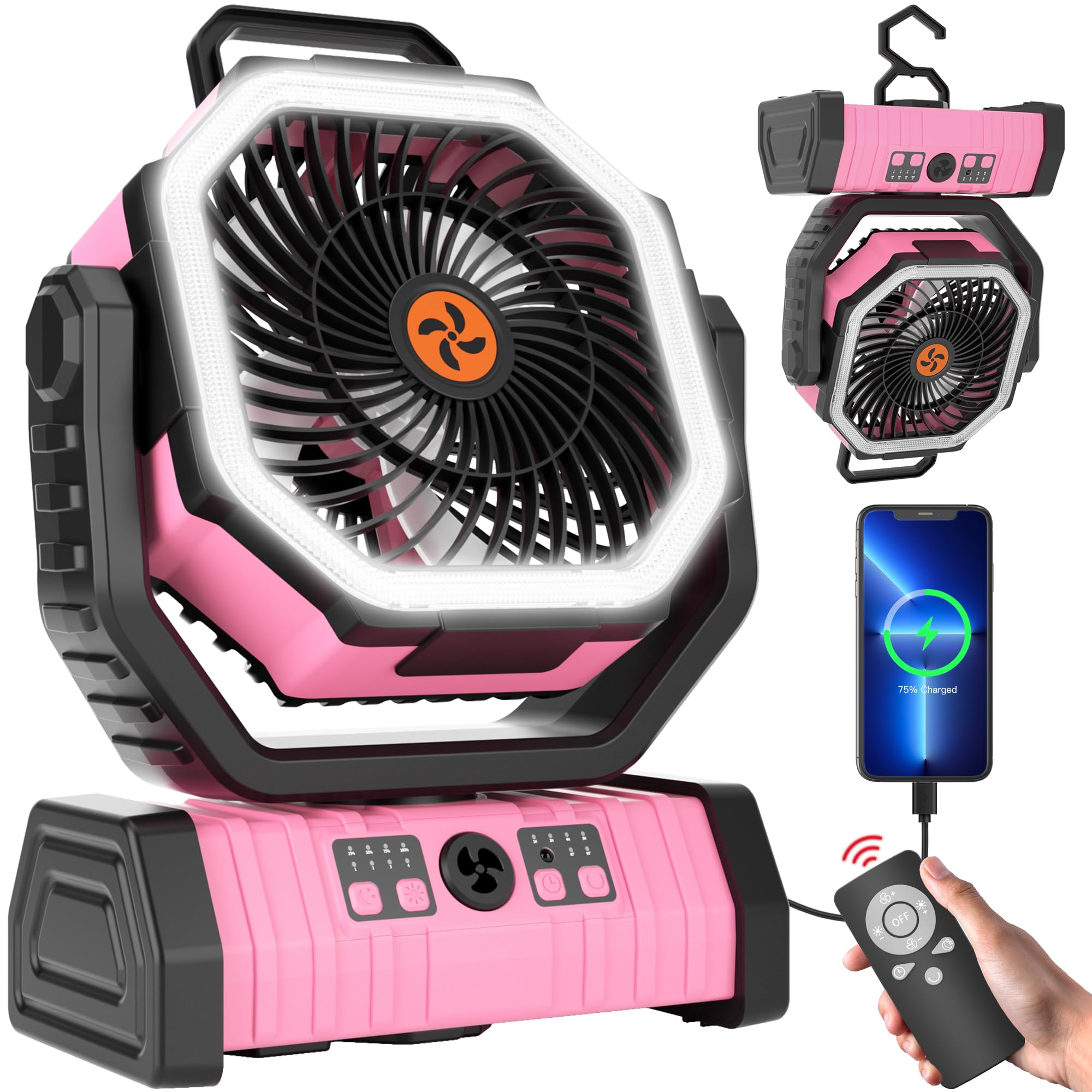 TDLOL Pink Camping Fan