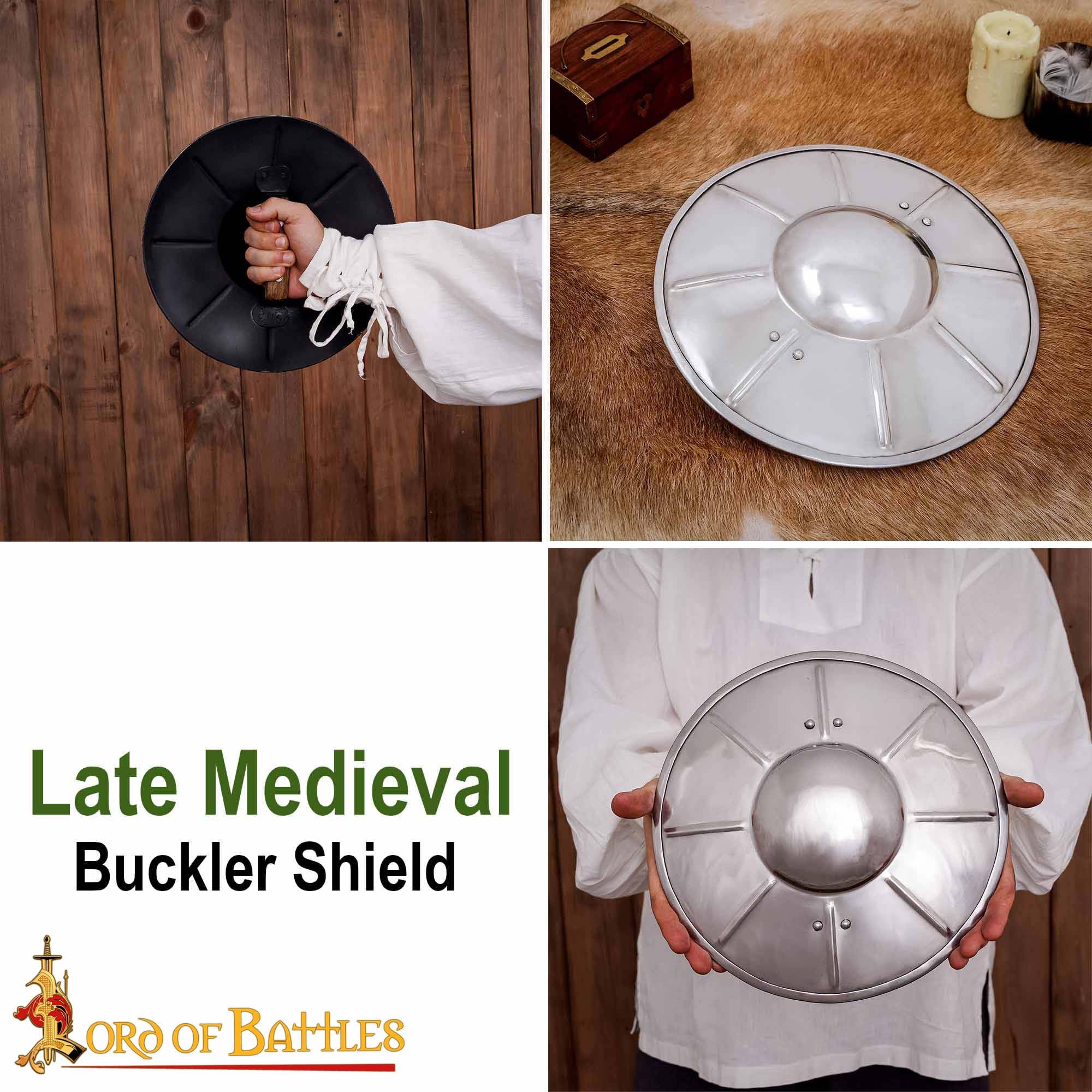 Lord of Battles Bouclier de bouclier médiéval en acier fait à la main pour les archers