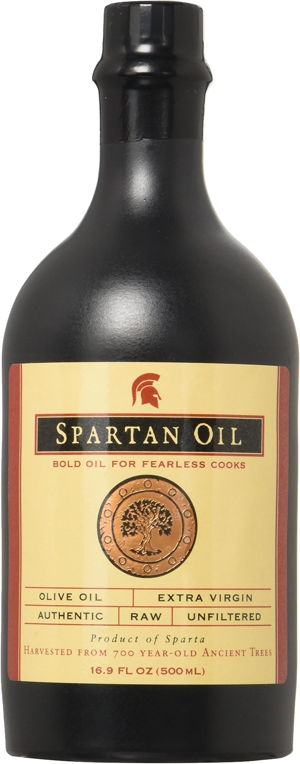 Spartan Oil Premium Extra Virgin Olive Oil Stoneware Bottle, 500ml