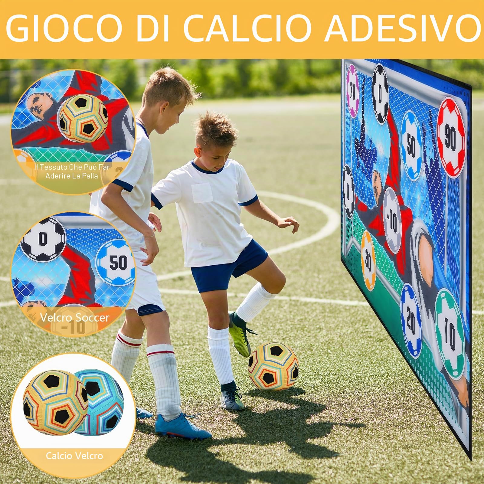 KOIROI Set da Gioco con Pallone da Calcio per Bambini di 3 4 5 6 7 8 Anni, Gioco del Lancio del Calcio Giochi da Esterno per Bambini Gioco Calcio, Regalo di Compleanno per Ragazzi e Ragazze