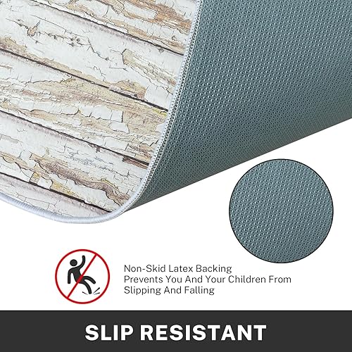 Miniatura 5 de ArtSocket Juego de 2 alfombras y tapetes de cocina de otoño, antideslizantes, lavables, con hojas de arce otoñales, tapete de cocina abstracto de