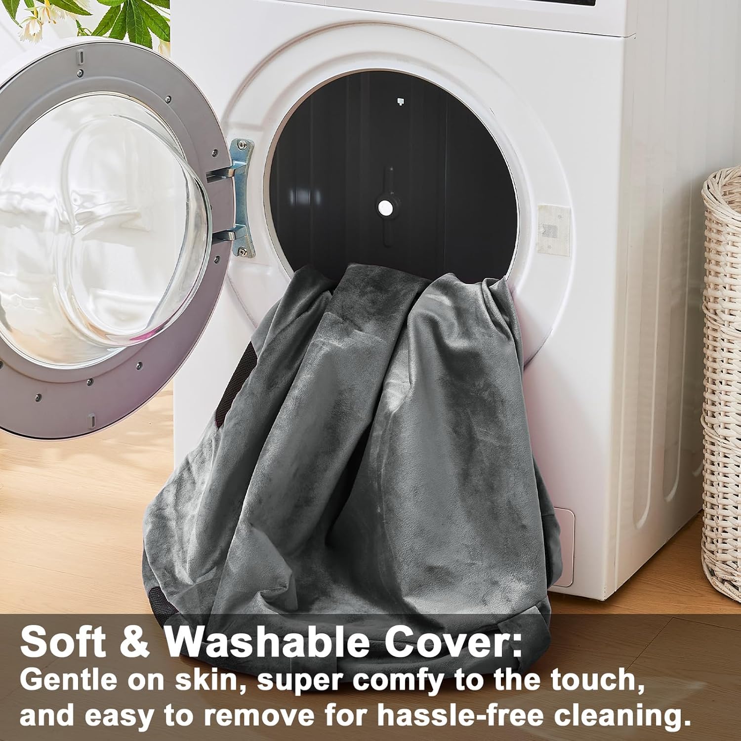 JOYWOO Crash Pad Cover, Soft Washable Cover, Dark Gray, 4 x 4 Ft, Not Include Crash Pad