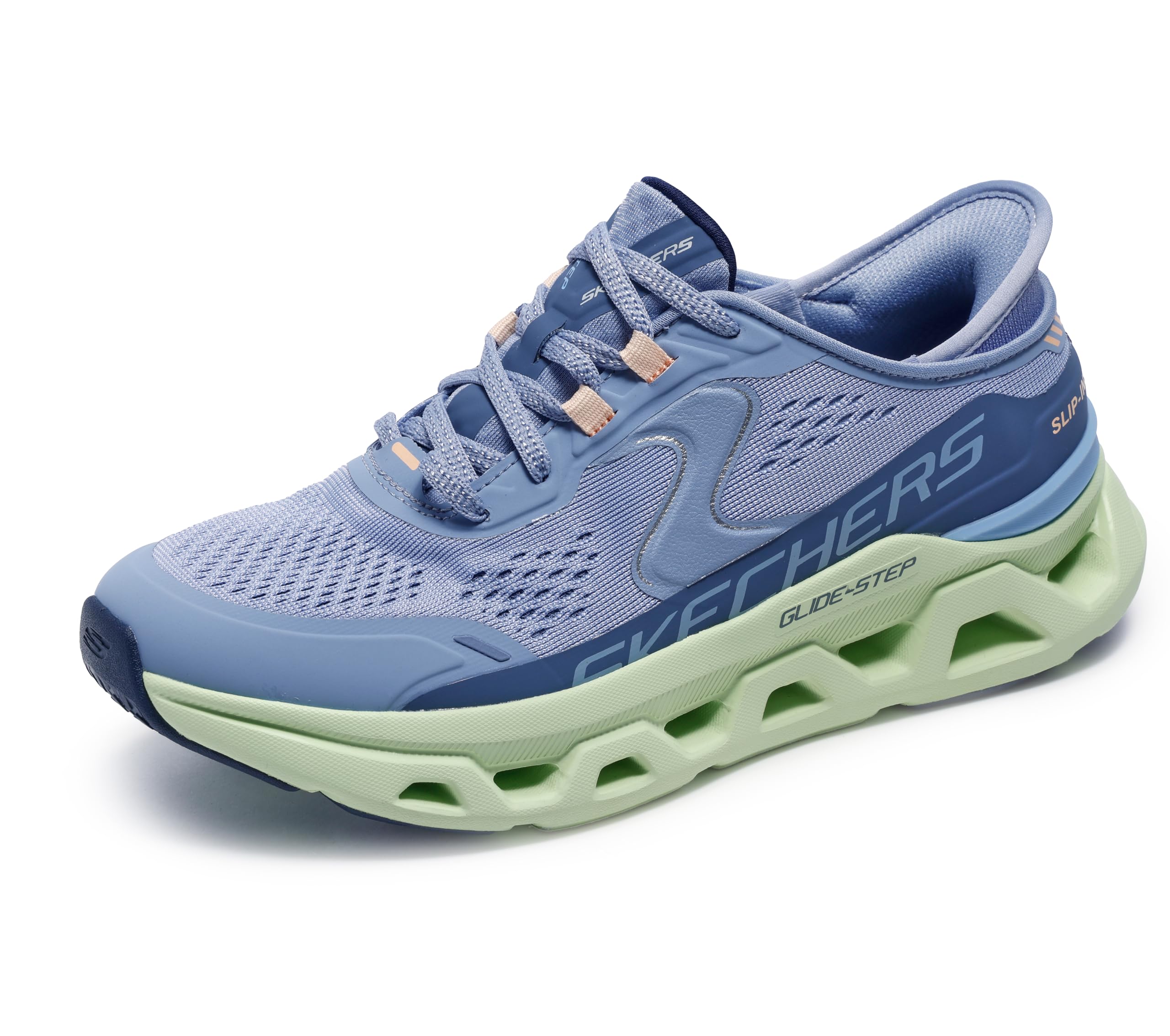 Skechers Women's Glide-Step Altus Trainers, Blue Synthetic/Mesh/Multi Trim, 3.5 UK