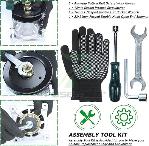 Miniatura 9 de 604214 Conjunto de husillo con polea 603988 sustituye a 52 piezas de Hustler Raptor, 52 husillos Hustler Raptor, Hustler Raptor de 52 pulgadas,