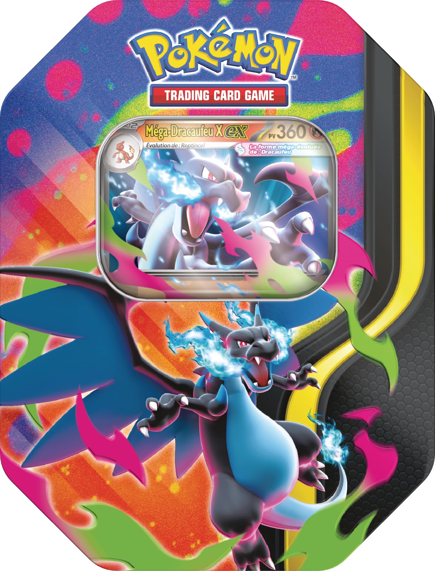Pokémon : Boîte Méga-Dracaufeu X-ex (4 boosters et 1 Carte Promo Brillante)