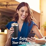 20 oz Tumblers Bulk Stainless Steel Tumbler with Lid Double Wall Vacuum Insulated Coffee Mug 20oz Powder Coated Cup for Hot and Cold Drinks, Black, 6 pack