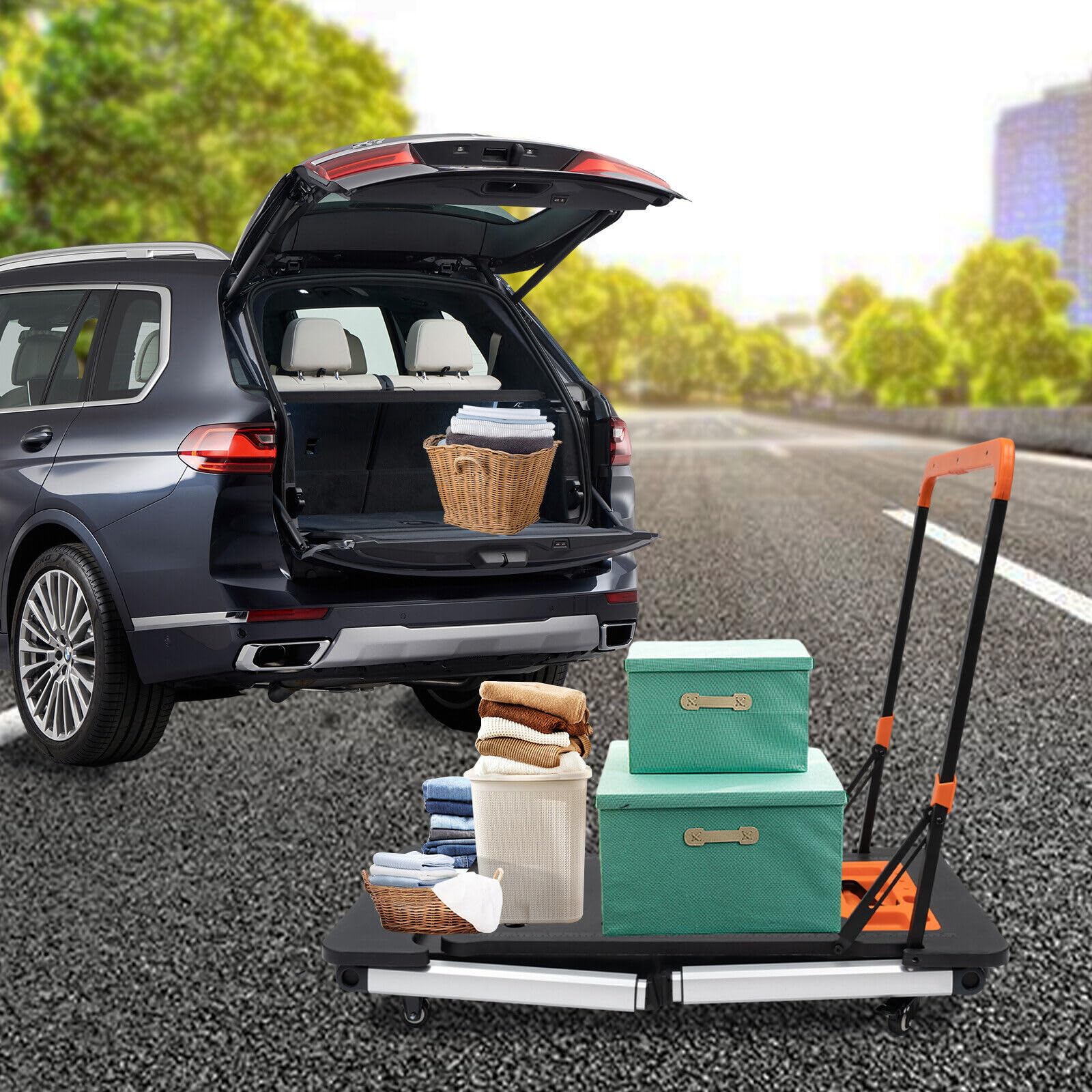 Banco de trabajo plegable 7 en 1, carro de trabajo portátil, mesa de trabajo de garaje, carro de taller para caballete, plataforma de trabajo