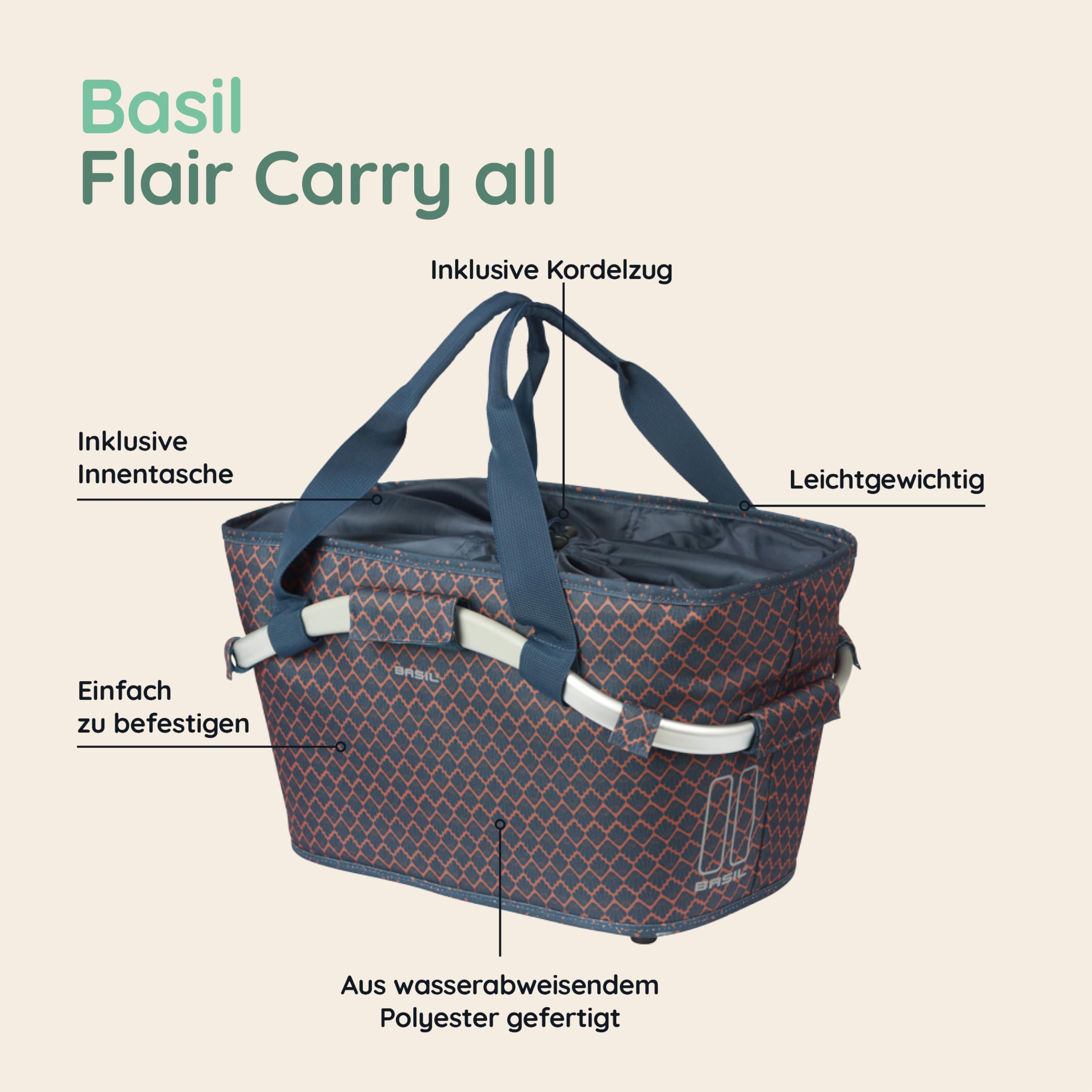 Basil Flair - Cesta para Bicicleta Unisex Adulto