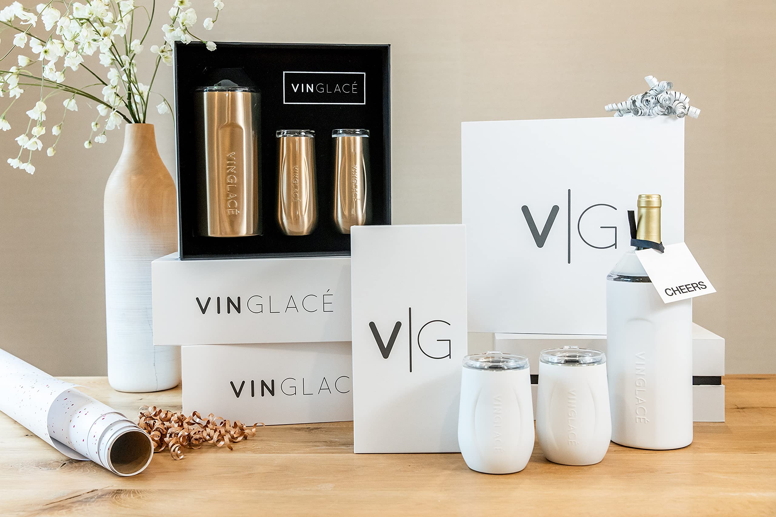 Vinglace Champagne Gift Set Portable Insulator Sleeve for Wine and