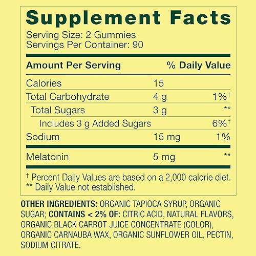 Miniatura 3 de SUREFECT Spring Valley - Gomitas de melatonina  5 mg por porción, apoyo para dormir, sabor fresa, organizador de 60 unidades (el embalaje puede
