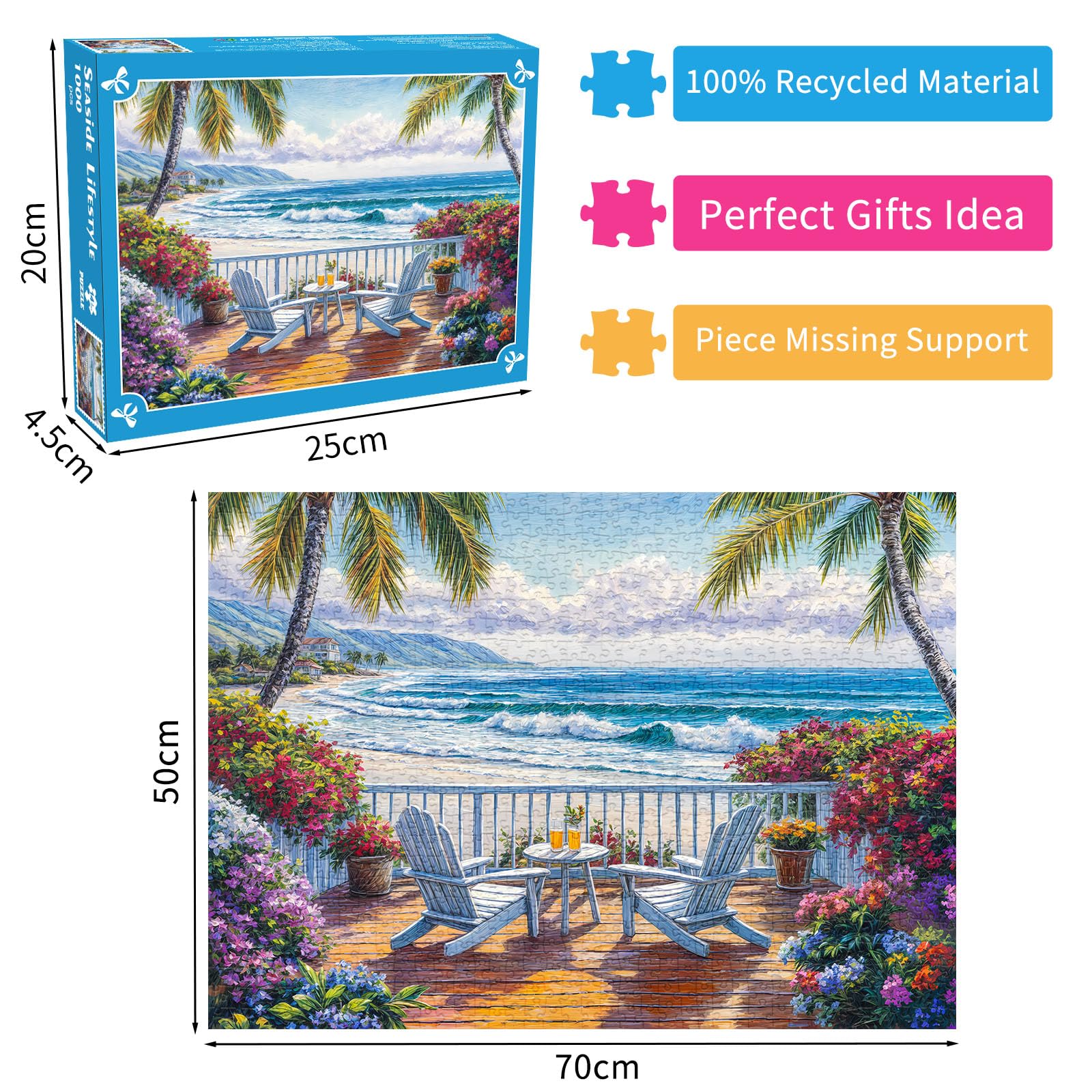 Seaside Lifestyle Jigsaw Puzzles for Adults 1000 Jigsaws Coastal Beauty 1000 Piece Jigsaw Puzzles for Adults - Image 2
