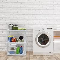 Vista 2 de Gracious Living 3 Shelf Knect-A-Shelf Solid Light Duty Storage Unit 12 x 24 x 33 Organizer for Home, Garage, Basement & Laundry, White