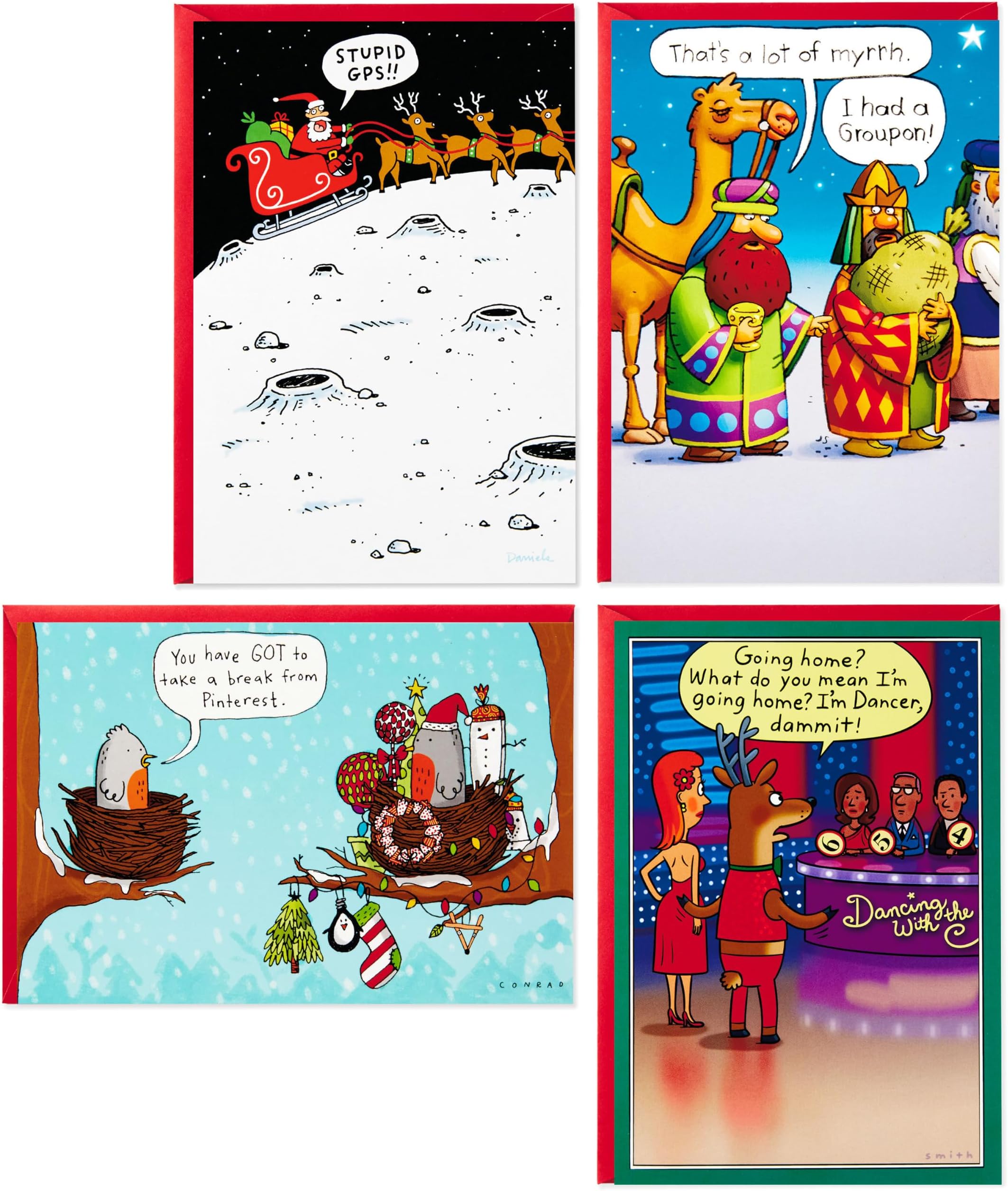 Hallmark Shoebox Funny Christmas Cards, Assorted 24-Pack (Stupid GPS!)
