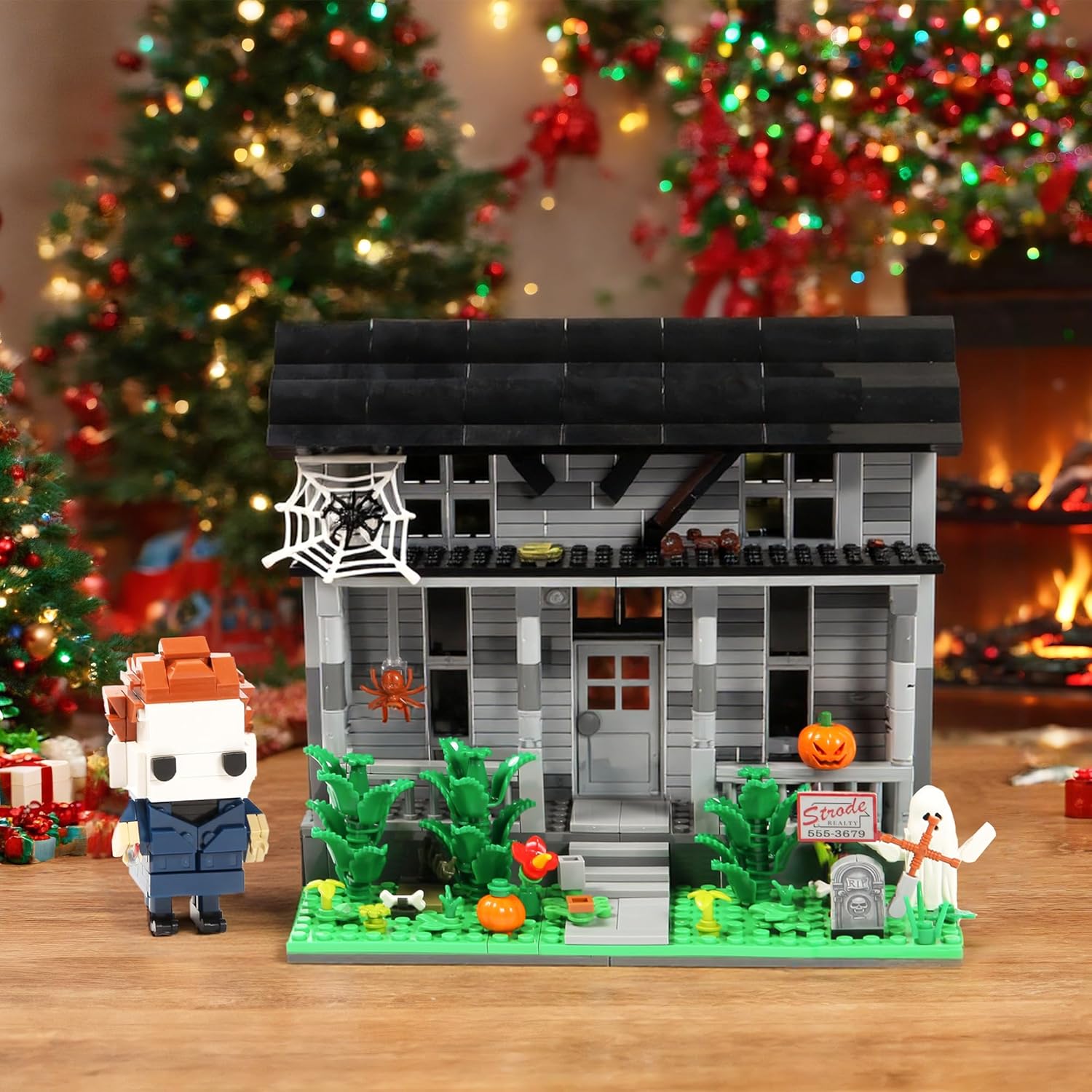 Halloween Movie Building Set – Horror House & Figure, Toy Building Blocks Compatible with Lego, Collectible for Horror Fans & Adults, Creative DIY Display Toy
