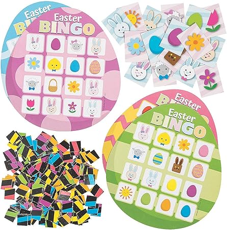 Easter Eggstravaganza Multicolor Cardstock Bingo Game Set - 7.25" x 8", 1 Set - Exciting Family Fun for All Ages