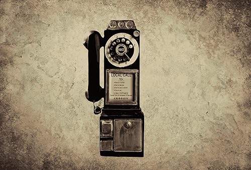 Adorno de teléfono retro, decoración montada en la pared, anticuado, antiguo, giratorio, aspecto clásico, modelo de teléfono de pago, teléfono