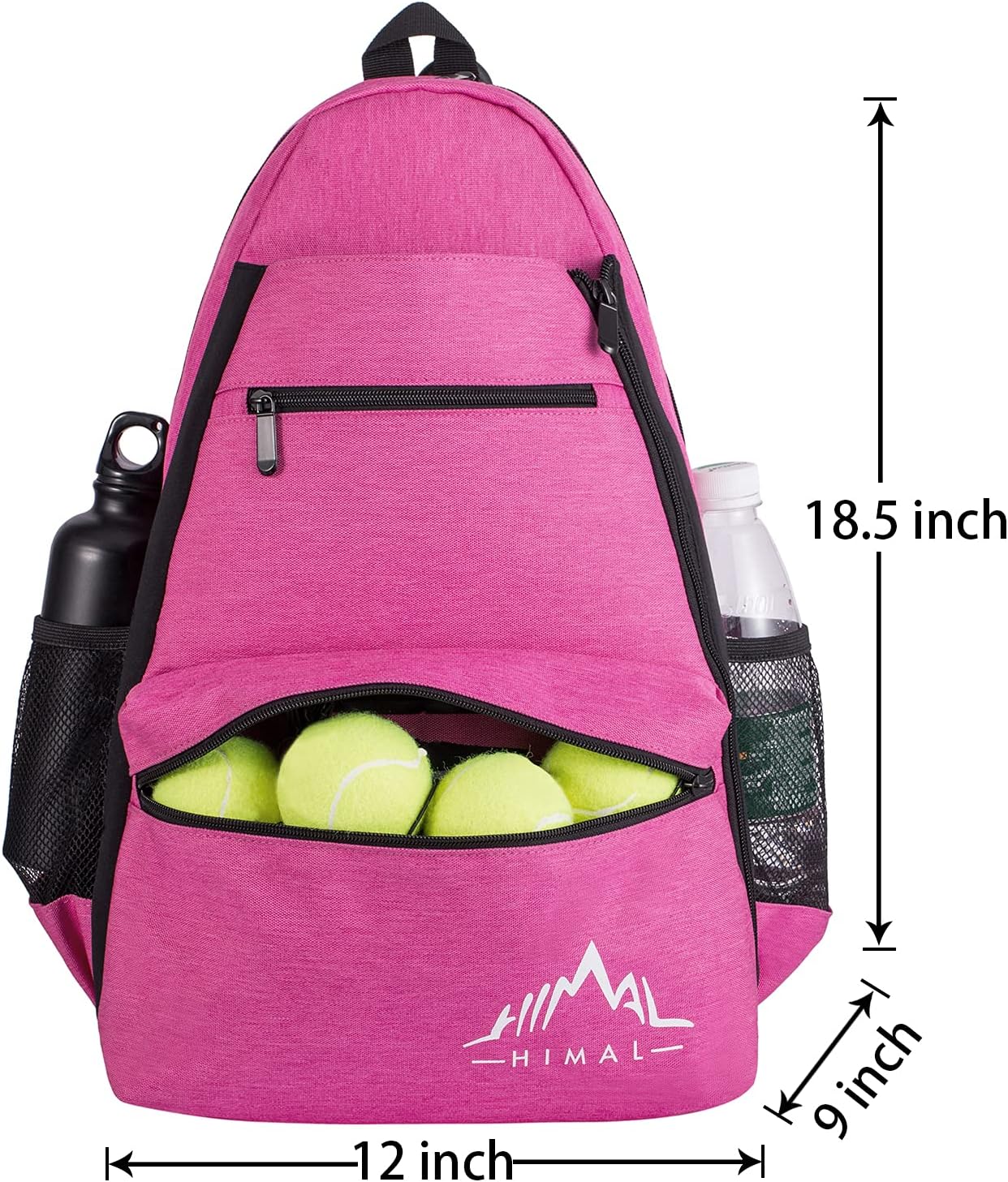 Himal Outdoors Tennis Backpack Tennis Bag - Large Storage Holds 2 Rackets and Necessities With Tennis,Pickleball,Racketball,Suitble for Women,Men and Teenagers,Rose Red : Sports & Outdoors