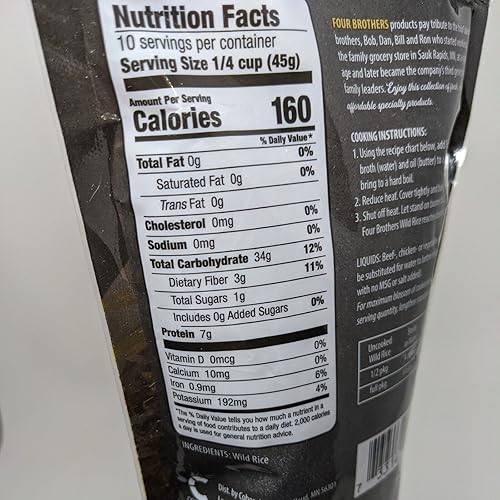 Miniatura 2 de Arroz silvestre de Minnesota de Four Brothers cultivado de 1 libra sin gluten sin colesterol 1 libra tradicionalmente tostado con murciélago