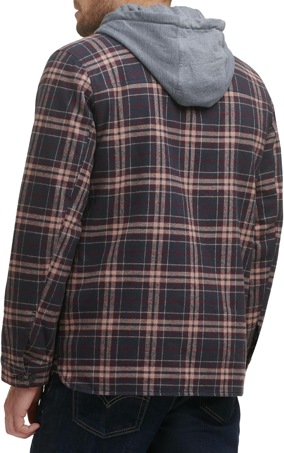 Levi's mens Plaid Sherpa Lined Hooded Shirt Jacket (Regular & Big & Tall Sizes) - Image 4