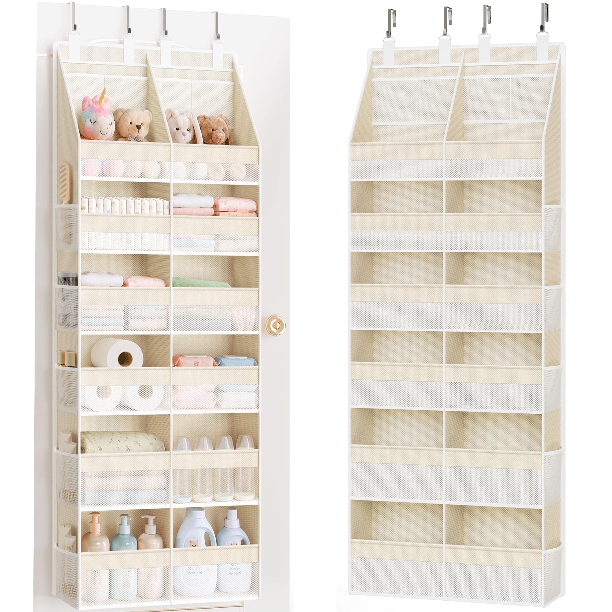 View 1 of ***USED UNKOWN IF MISSING PIECES***
Criusia Over the Door Organizer - 12 Compartments, Beige