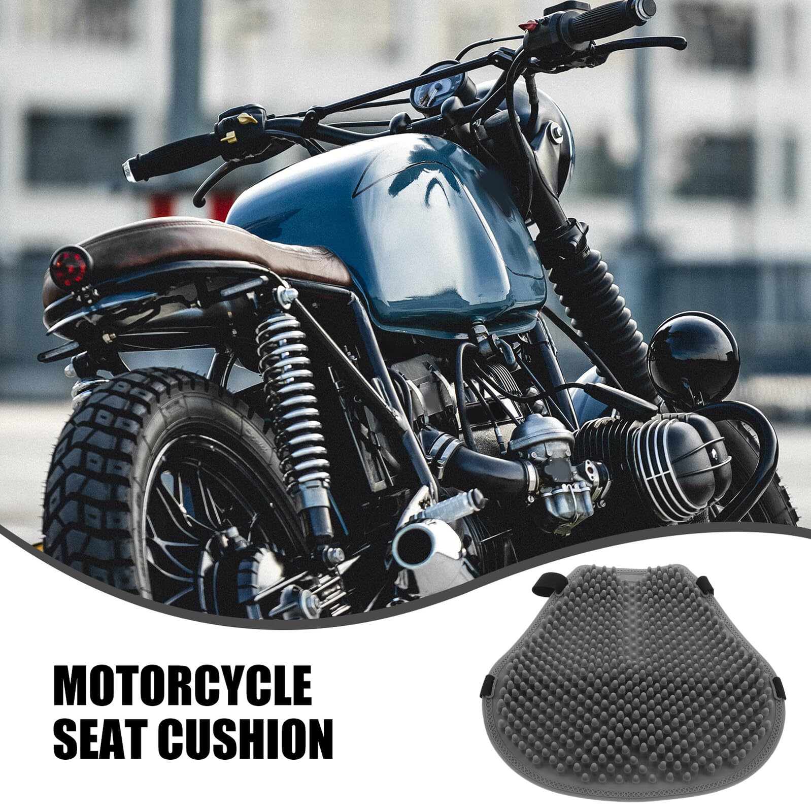 Cuscino per Sedile Moto in Silicone Ergonomico, Coprisedile Traspirante Antiscivolo e Ammortizzante per Motociclette, per Lunghi Viaggi
