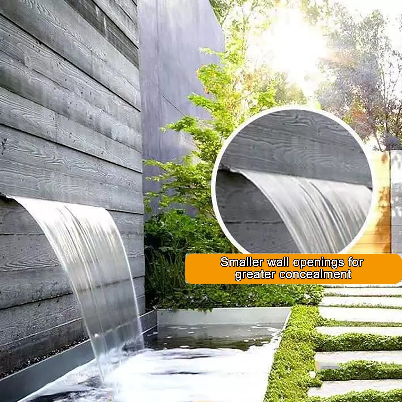 Water Fall Spillways Stainless Steel Pool Waterfall Fountain - 17.7 ...