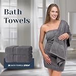 White Classic Luxury Dark Gray Bath Towel Set - Combed Cotton Hotel Quality Absorbent 8 Piece Towels | 2 Bath Towels 700GSM | 2 Hand Towels | 4 Washcloths [Worth $72.95] 8 Pack | Dark Gray
