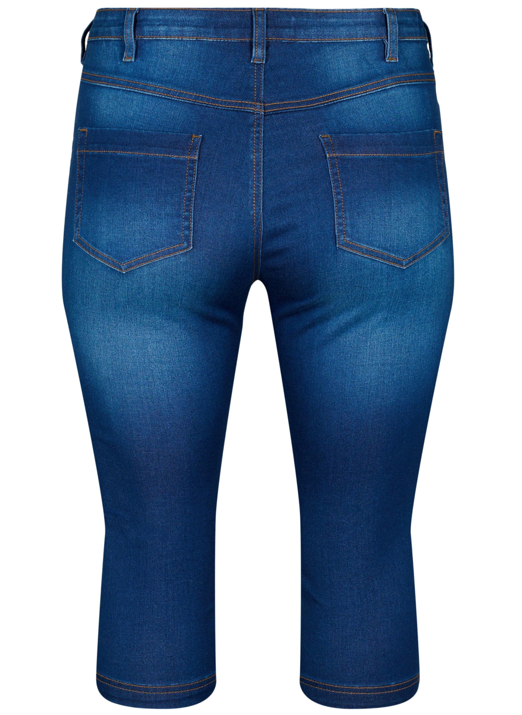 Zizzi Amy Capri Jeans Damen Große Größen - 3/4 Jeans - Caprihose mit Slim Fit & Hoher Taille - Curvy Mode für den Sommer - aus Bequemer Baumwollmischung mit Stretch