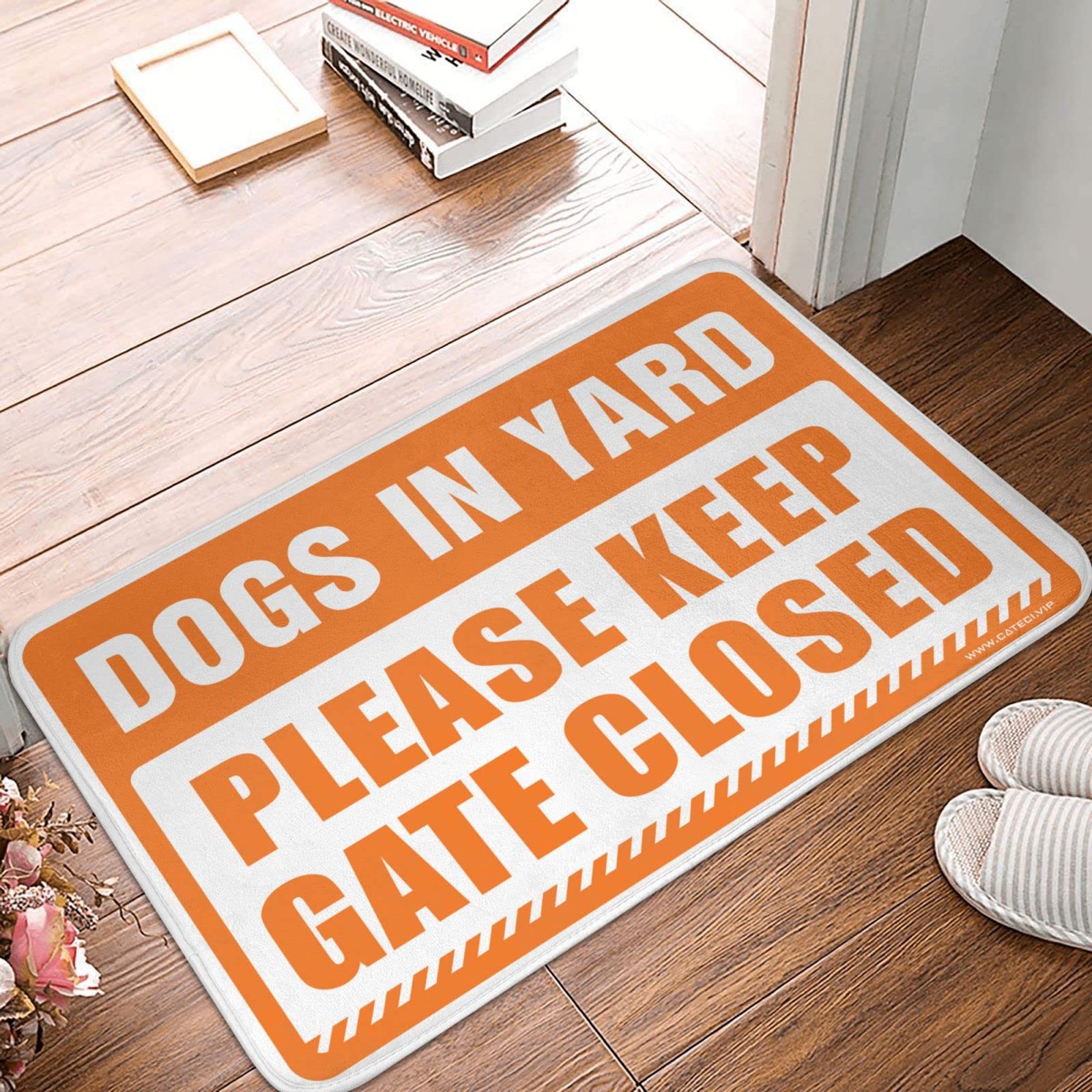 Alfombras para entrada de 40x60 cm con diseño navideño de perros para mantener la puerta cerrada