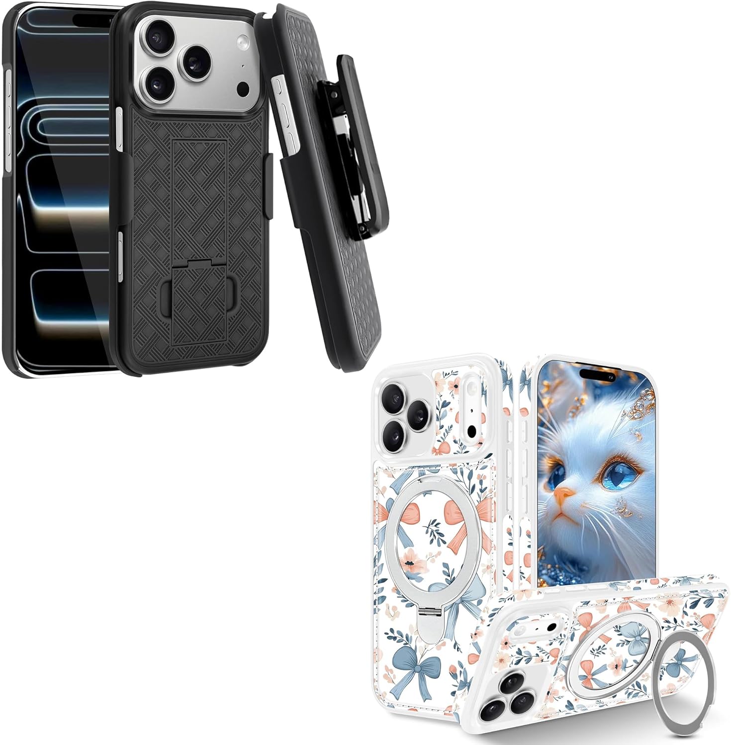 Fingic for iPhone 17 Pro Case,iPhone 17 Pro Belt Clip Holster+Magnetic Case for iPhone 17 P ro Cases[Compatible with Mag-Safe]