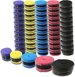 EASYLONGJEE 60Pcs Tennis Racket Grip Tape, Anti Slip Tennis Overgrip Grip Super Absorbent Badminton Overgrip Pickleball Overgrip