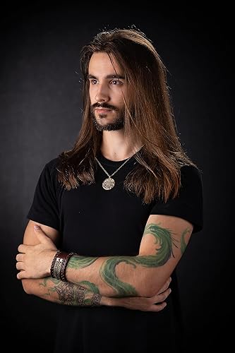 Miniatura 2 de Baldur Jewelry Collar de brújula Vegvisir con textura martillada a mano hecha a mano Colgante de latón Cadena de 22 pulgadas Joyería vikinga