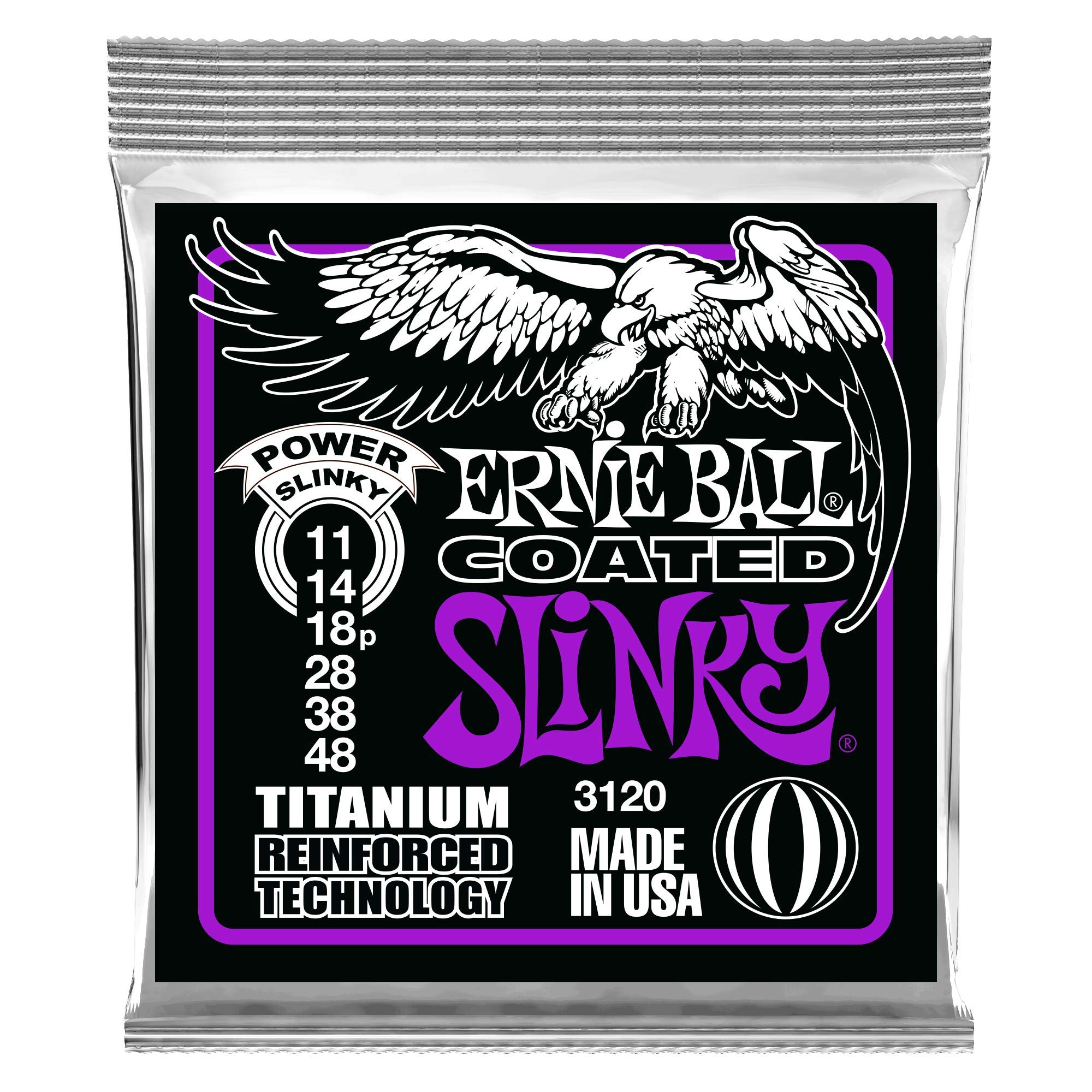 Amazon.com: Ernie Ball 3120 Coated Titanium Power Slinky Electric