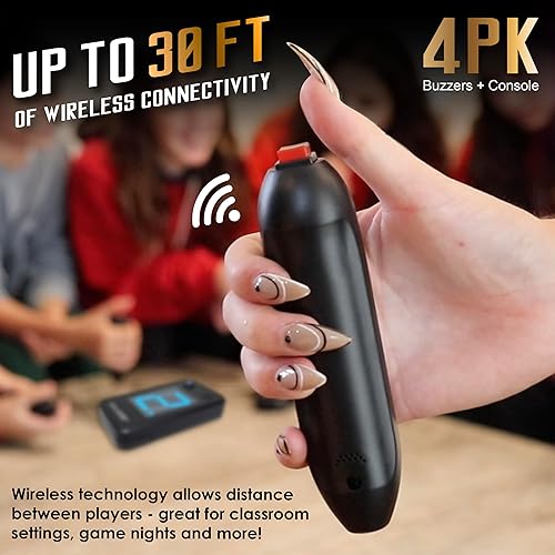 Miniatura 3 de Digital Energy Sistema inalámbrico de timbre de juegos de mano, la consola muestra el primer zumbido, ideal para juegos de peligros, disputas