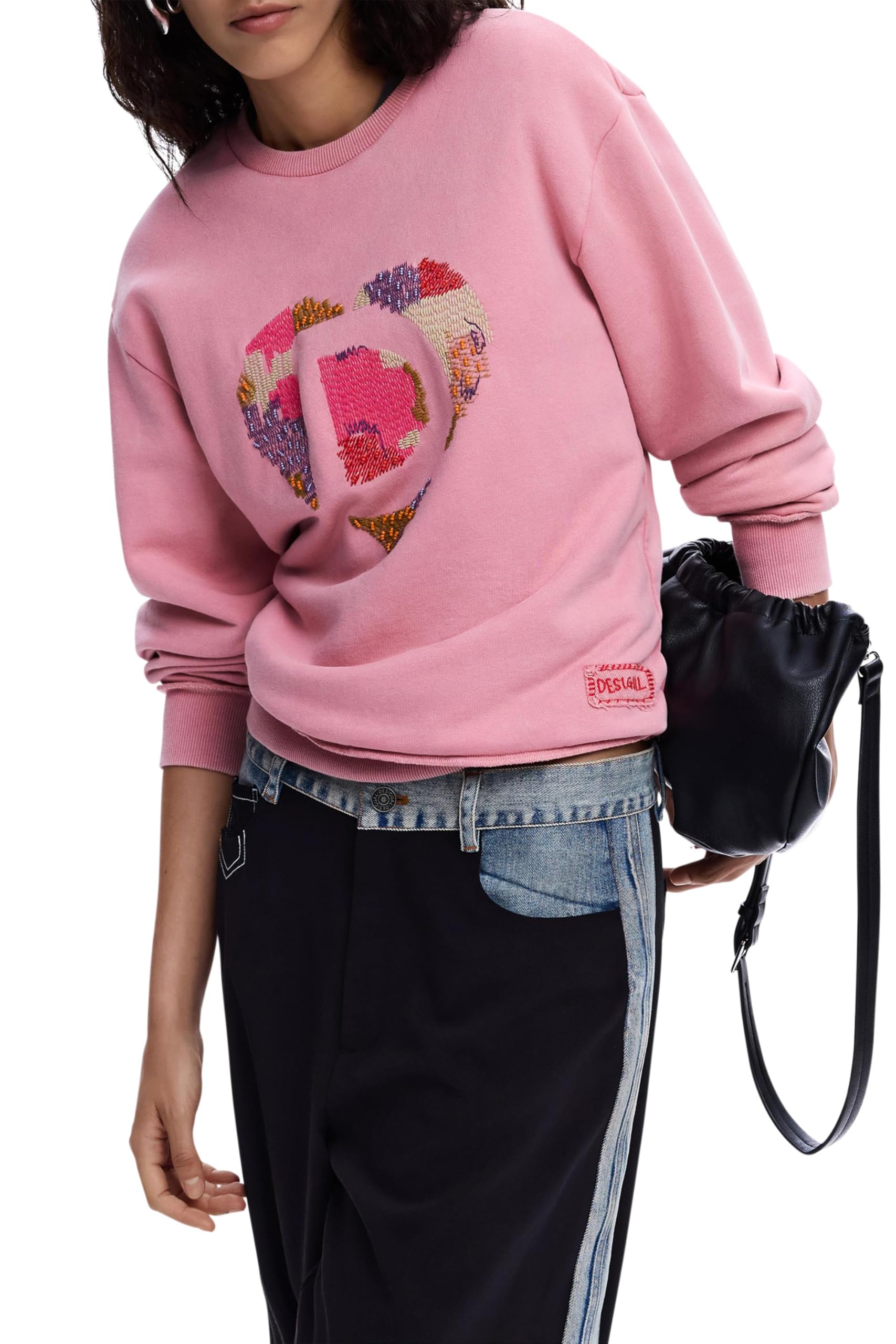 Desigual Heart & Bead Design Charlotte Sweatshirt 26SWSK14 Red