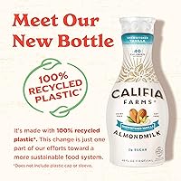 Vista 2 de Califia Farms - Leche de almendras de vainilla sin azúcar, 48 onzas, sin lácteos, vegana, de origen vegetal, keto, sin gluten, sin OMG, sin azúcar